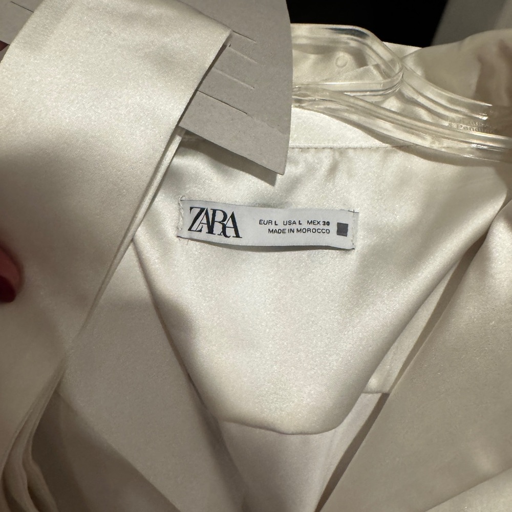 Zara Ivory Satin Holiday jumpsuit